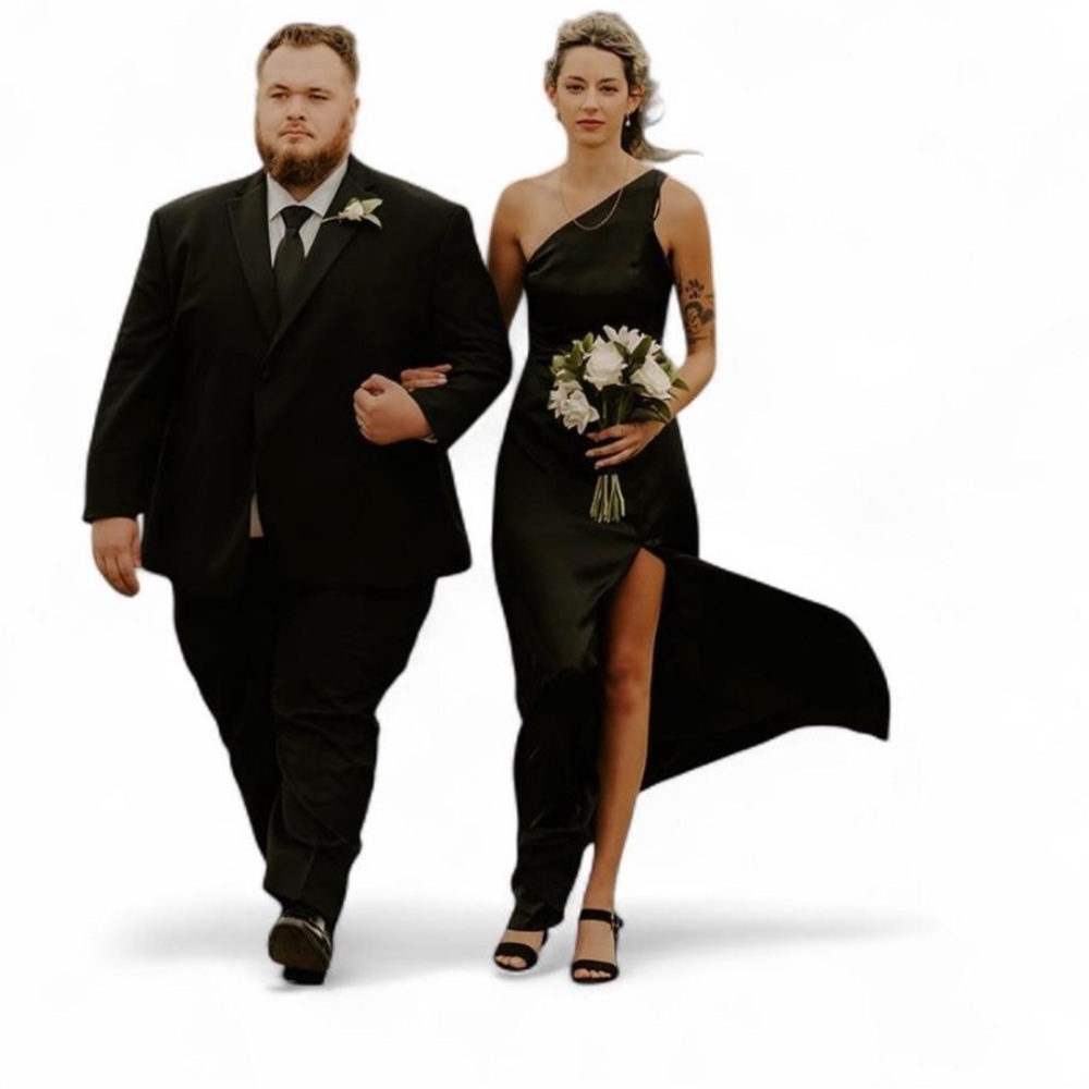Azazie One Shoulder Black Dress - Picture 2 of 4